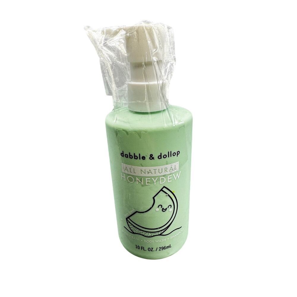 NWT dabble & dollop All Natural Honeydew Bubble Bath, Body Wash, Shampoo 10oz